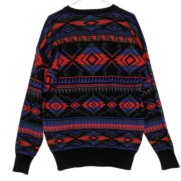 Vintage 80's Meister Southwest Print Ski Sweater Wool Blend Size XL - Picture 6 of 6